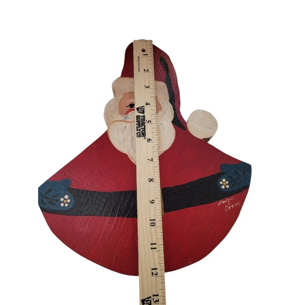 Folk Art Vintage Primitive Wood Handmade Santa Claus 3D Christmas‎ Xmas